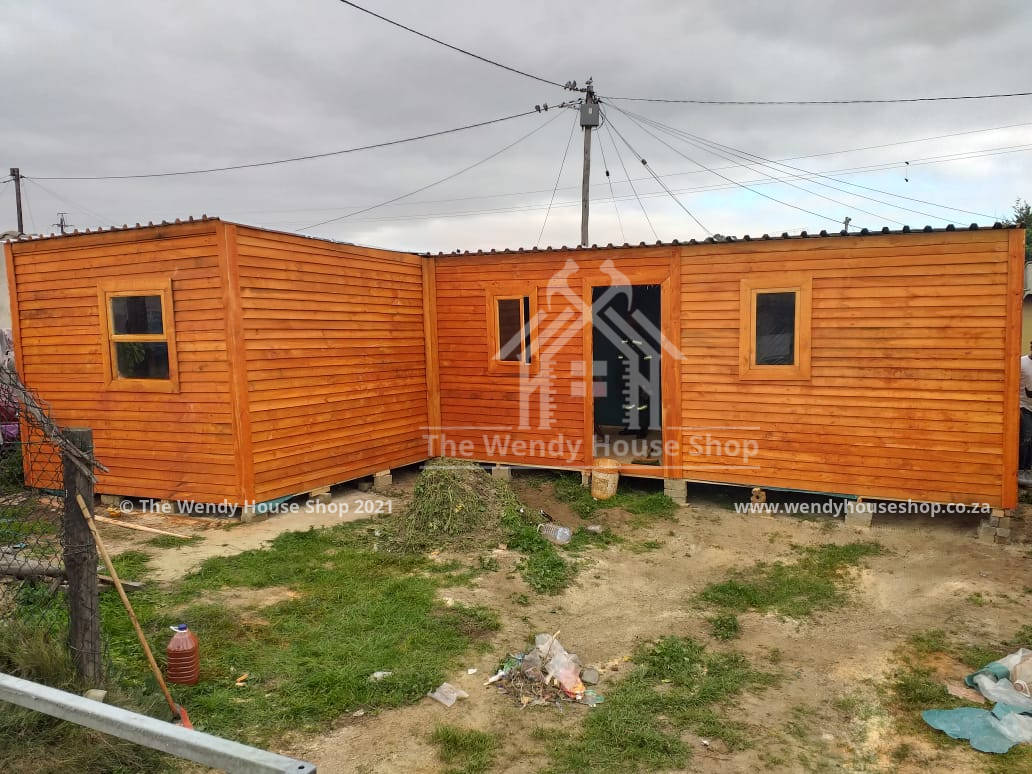 wooden l shaped wendy house